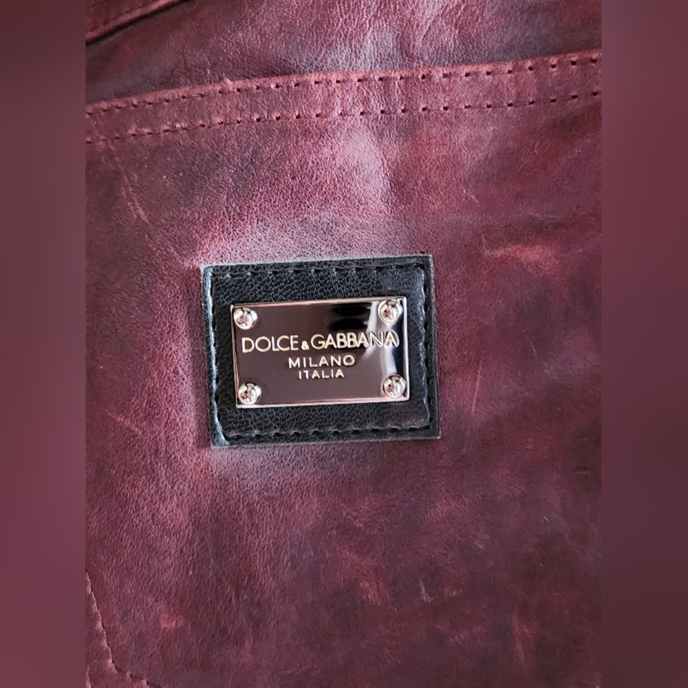 Dolce & Gabbana Milano Italia leather mini-skirt red/ ladies size UK10 / EU 38 - Picture 6 of 7